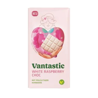Vantastic valge vegan šokolaad vaarikatega, 90g