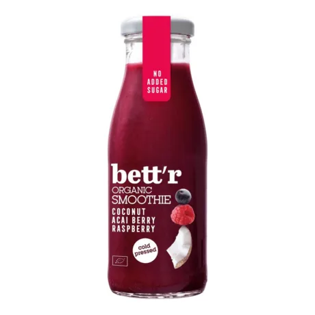 Vaarikate, acai-marjade ja kookosega smuuti, mahe, 250ml