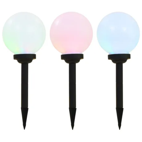 Õue Päikeselambid, 3 Tk, Led, Kerakujuline Rgb