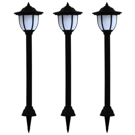 Päikesepatareiga Aiavalgustid 3 Tk Led Must
