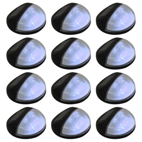 Päikesepatareiga Seinavalgustid, Led, 12 Tk Ümmargune