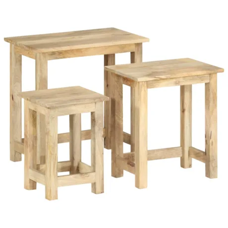 Üksteise Alla Mahtuvate Laudade Komplekt, 3 Tk, Mangopuit
