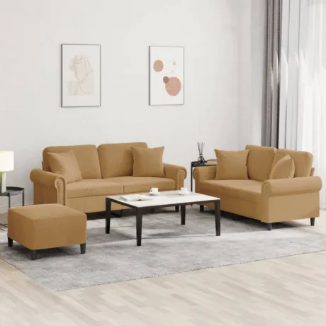 3-Osaline Diivanikomplekt Patjadega, Samet
