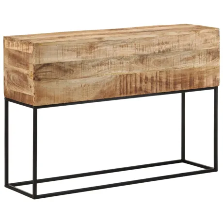 Konsoollaud, 110 x 30 x 75 Cm, Töötlemata Mangopuit Ja Raud
