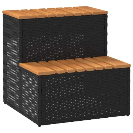 Mullivann Step Black 50 x 50 x 50,5 Cm Polürotangist Ja Akaatsiast
