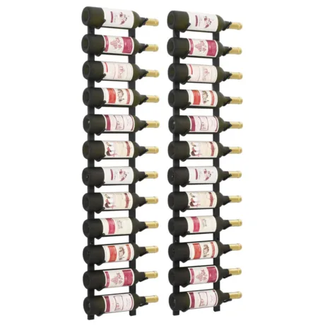 Seinale Kinnitatavad Veiniriiulid 12 Pudelile, 2 Tk, Raud