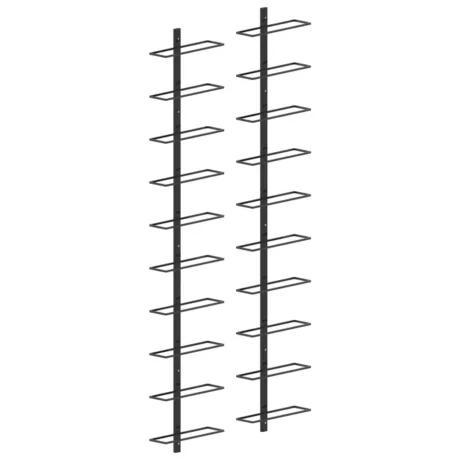 Seinale Kinnitatavad Veiniriiulid 20 Pudelile, 2 Tk, Metall