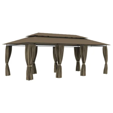 Varikatus Kardinatega, 600 x 298 x 270 Cm, Pruunikas, 180 G/M²