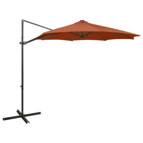 Konsooldisainiga Aia Päikesevari Post Ja Led, 300 Cm