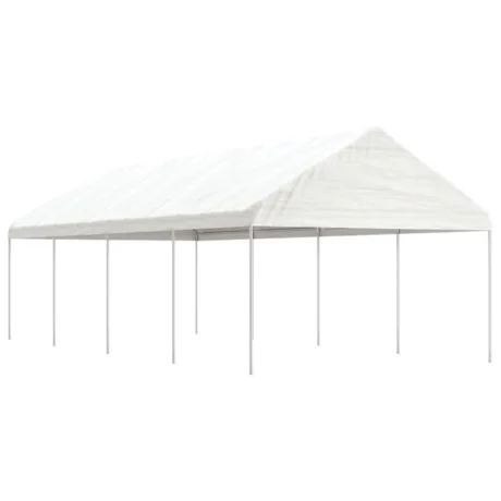 Katusega Varjualune, Valge, 8,92 x 4,08 x 3,22 M, Polüetüleen