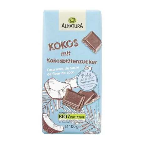 Alnatura kookosemaitseline vegan šokolaad, 100g