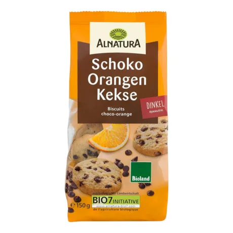 Alnatura šokolaadi-apelsiniküpsised, 150g