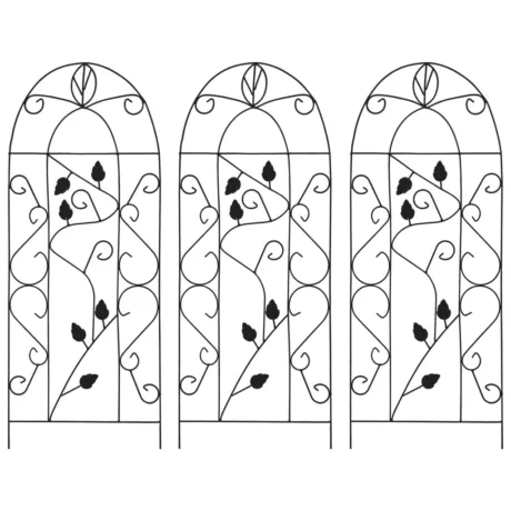 Ronitaimede Tugi, 3 Tk, Must, 40 x 100 Cm, Raud