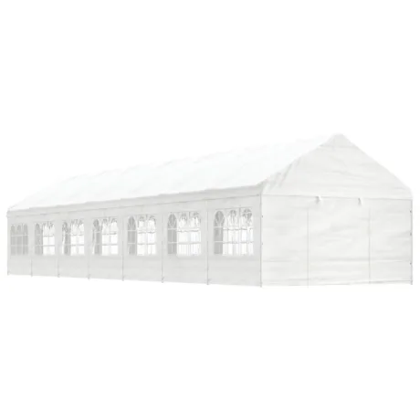 Katusega Varjualune, Valge, 15,61 x 4,08 x 3,22 M, Polüetüleen