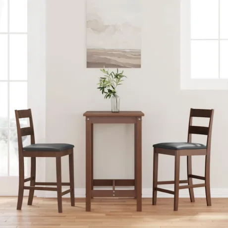 Baaritoolid Patjadega 2 Tk Pruun Täispuidust Kumm