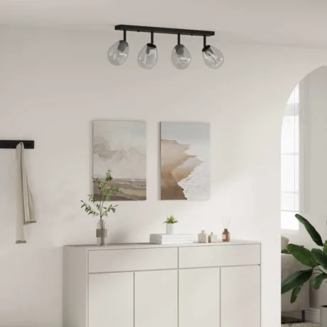 Lae Kohtvalgusti Must 73.5 x 13 x 26 Cm Klaas Ja Metall