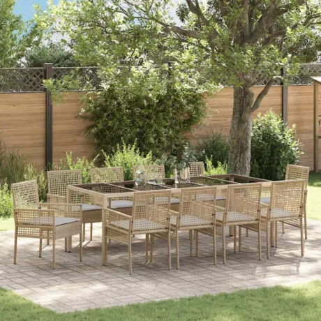 Aia Söögilaudade Komplekt 11 Pcs Beež Polürotang