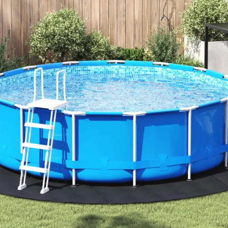 Basseini Põrandakatte Leht Must Ø 396 Cm Mitte-Kootud Kangas