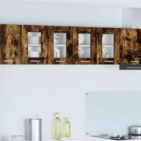 Seinakapp 2 Pcs Suitsetatud Tamm 60 x 31 x 40 Cm Tehispuit