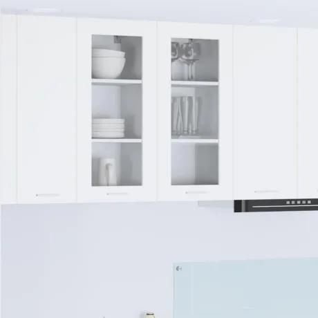 Seinakapp Ladustamisega 2 Pcs Valge 40 x 31 x 80 Cm Tehispuit