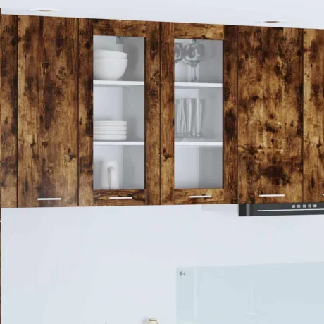 Seinakapp 2 Pcs Suitsetatud Tamm 40 x 31 x 80 Cm Tehispuit