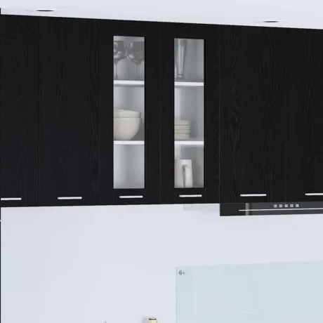 Seinakapp Ladustamisega Must Tamm 60 x 31 x 80 Cm Tehispuit