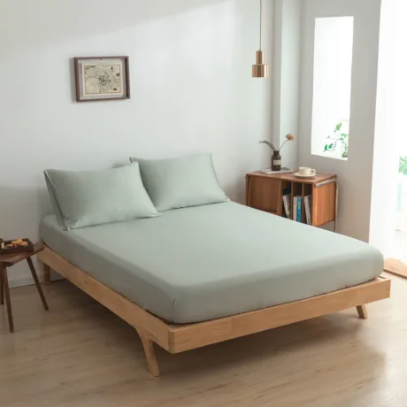 Bambusest kummiga voodilina - Sage Green - Premium