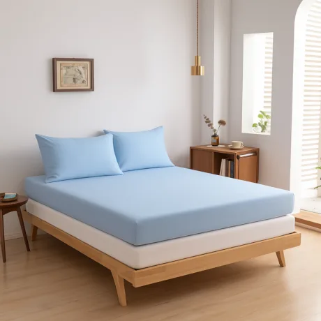 Bambusest kattemadratsi voodilina - Sky Blue - Premium