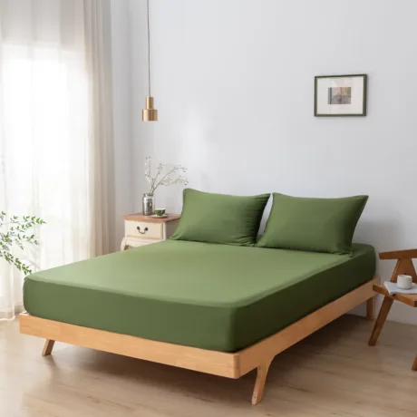 Bambusest kummiga voodilina - Deep Moss - Premium
