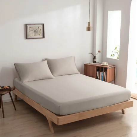 Bambusest kummiga voodilina - Soft Taupe - Premium