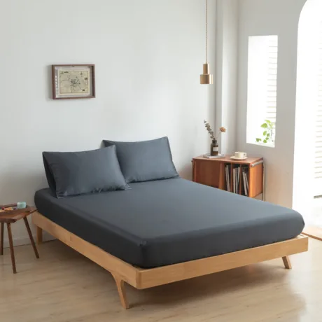 Bambusest kummiga voodilina - Space Blue - Premium