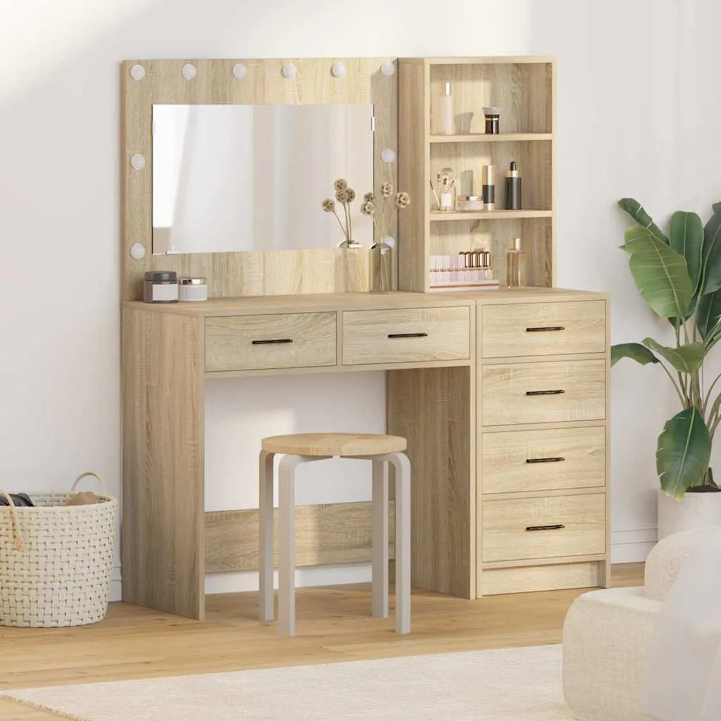 Riietumislaud Sahtliga Helehall 78.5 X 41 X 135 Cm Tehispuit - foto 16