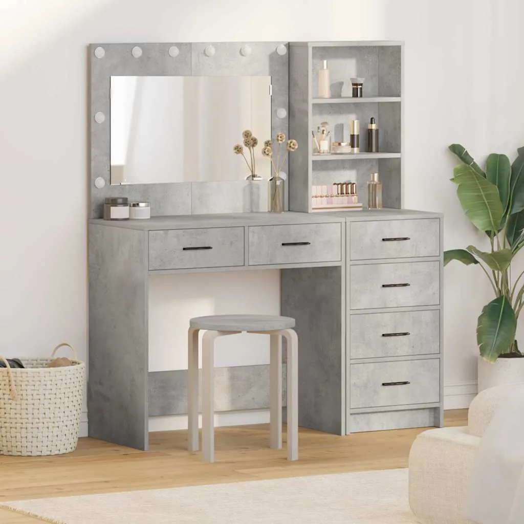 Riietumislaud Sahtliga Helehall 78.5 X 41 X 135 Cm Tehispuit - foto 14