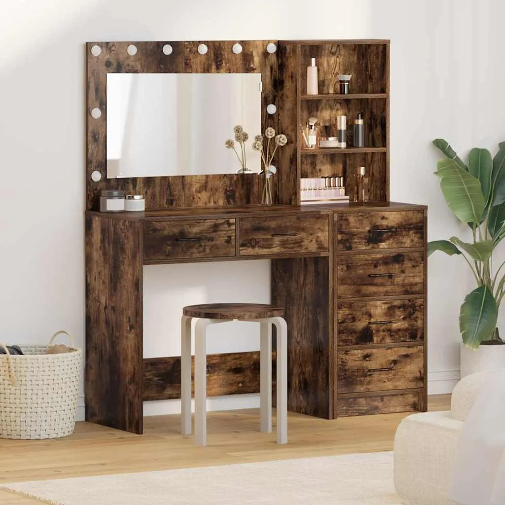 Riietumislaud Sahtliga Helehall 78.5 X 41 X 135 Cm Tehispuit - foto 18