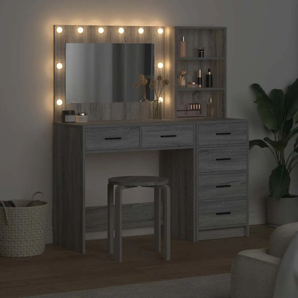 Riietumislaud Sahtliga Helehall 78.5 X 41 X 135 Cm Tehispuit - foto 4