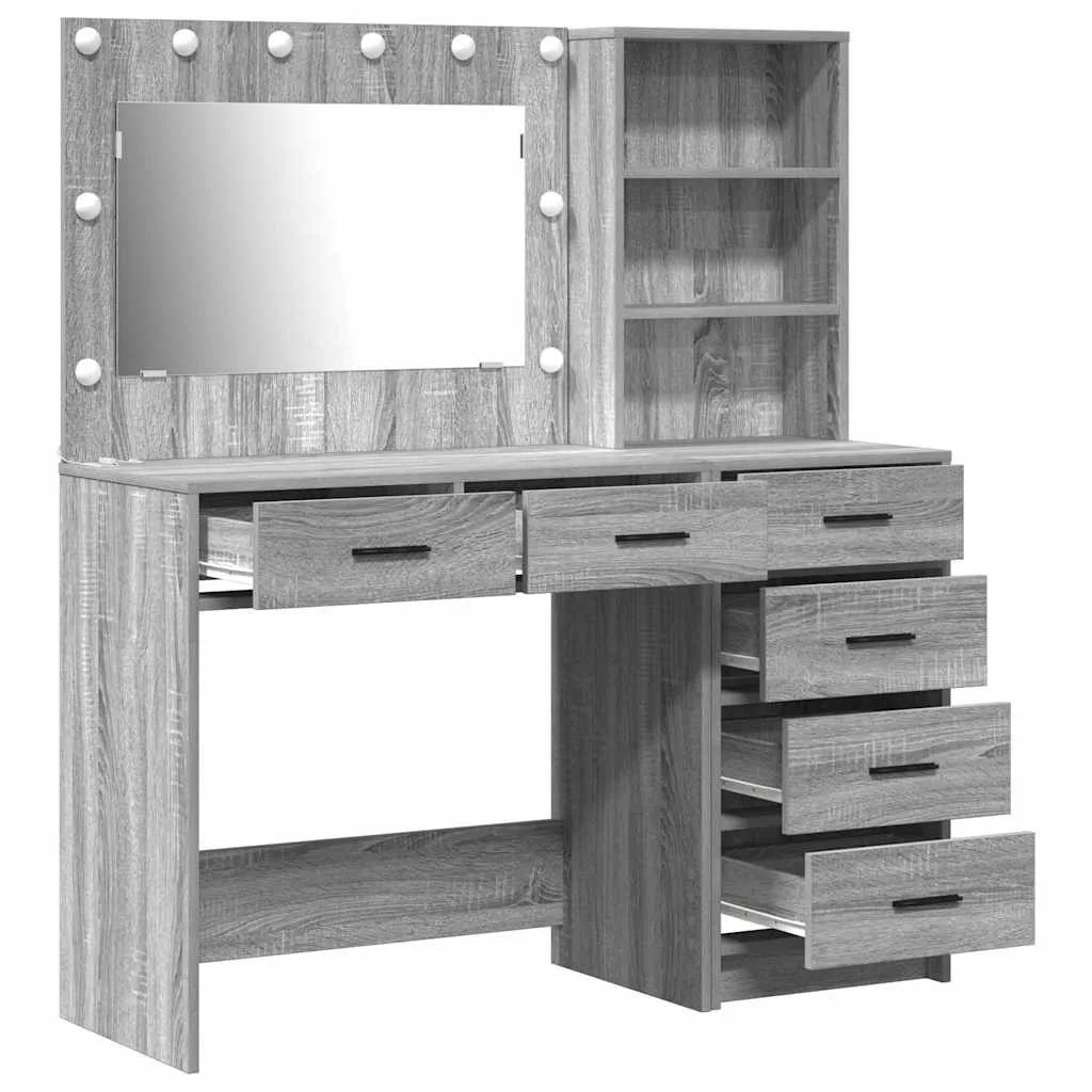 Riietumislaud Sahtliga Helehall 78.5 X 41 X 135 Cm Tehispuit - foto 7