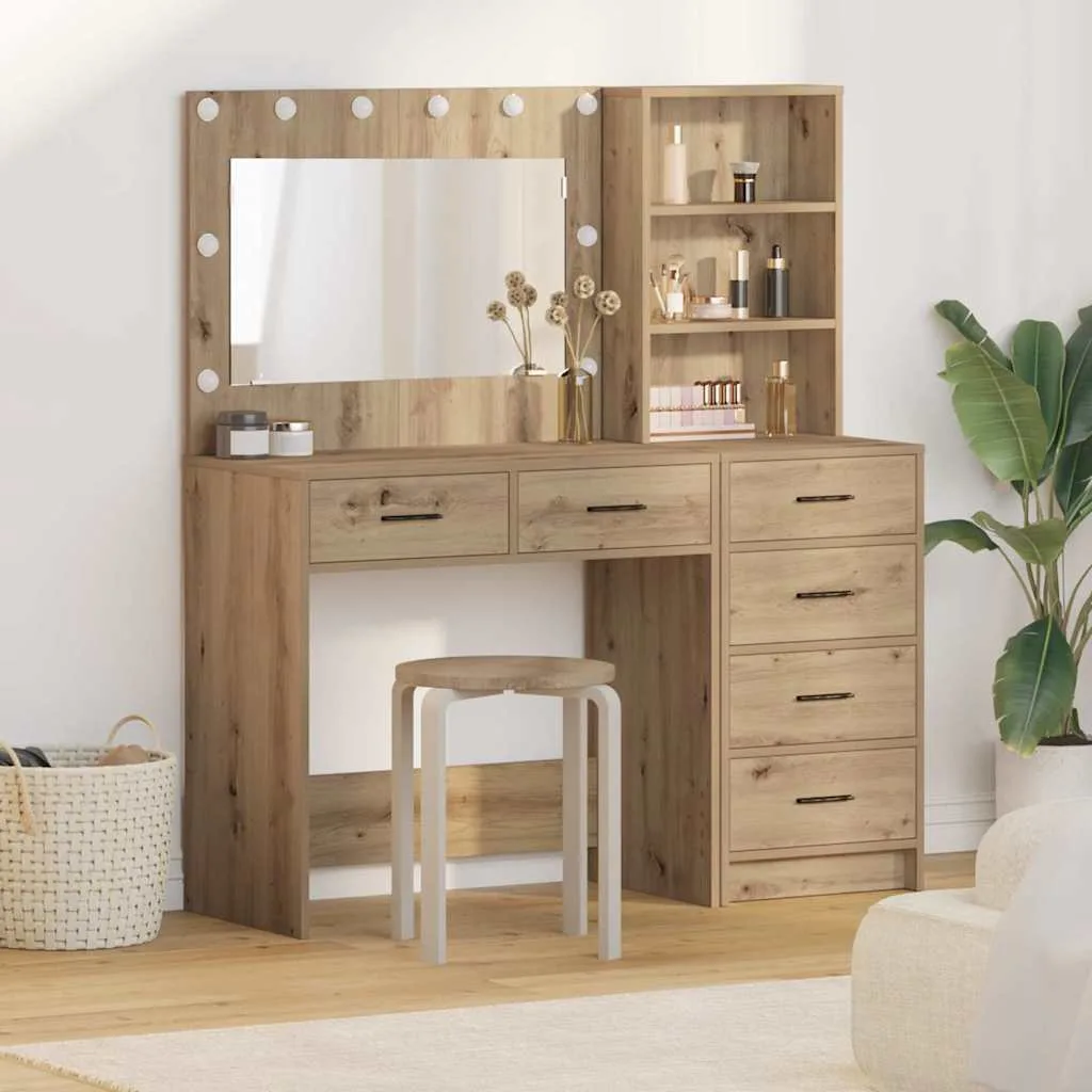 Riietumislaud Sahtliga Helehall 78.5 X 41 X 135 Cm Tehispuit - foto 19