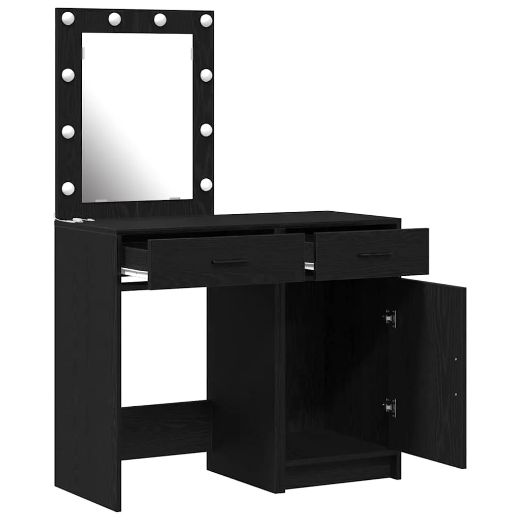 Riietumislaud Sahtliga 2 Pcs Must 50 X 41 X 135 Cm Tehispuit - foto 6