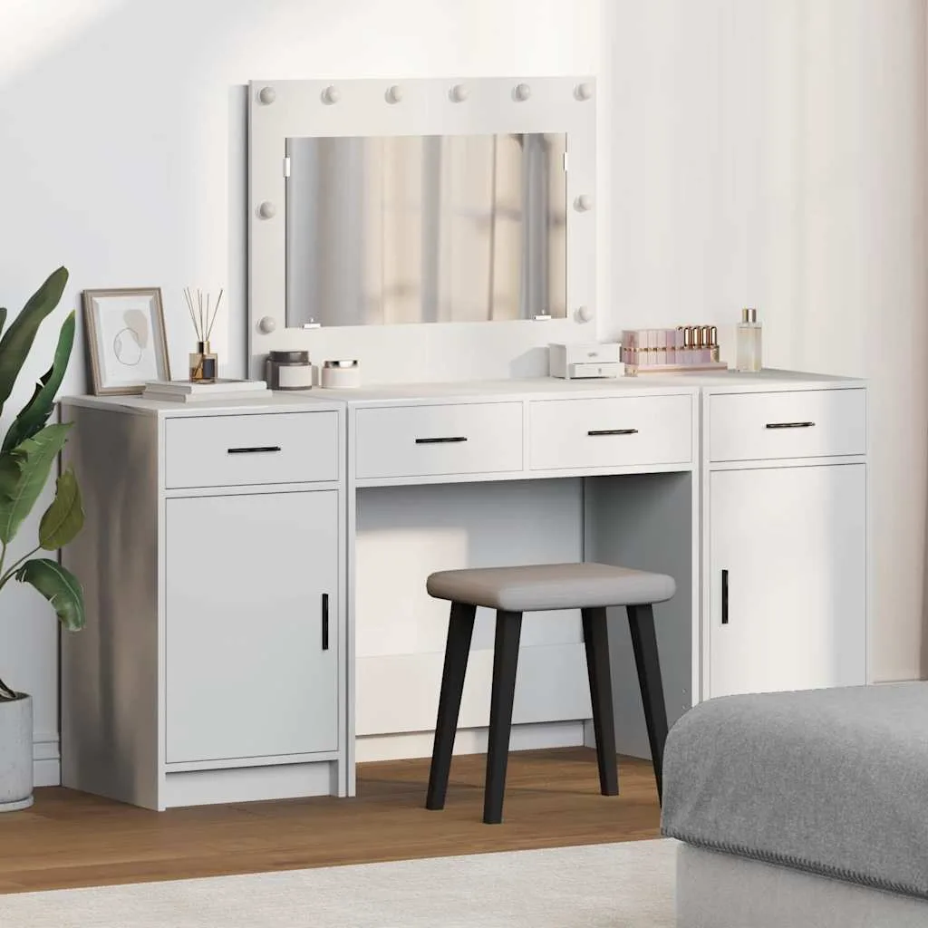 Riietumislaud Peeglituledega Sahtliga 3 Pcs Hall Tehispuit - foto 19