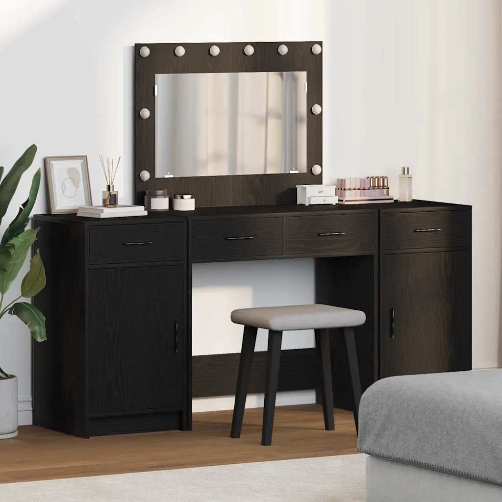 Riietumislaud Peeglituledega Sahtliga 3 Pcs Hall Tehispuit - foto 14