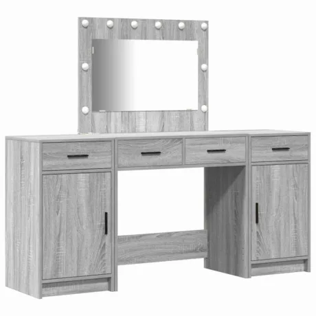 Riietumislaud Peeglituledega Sahtliga 3 Pcs Hall Tehispuit - foto 2