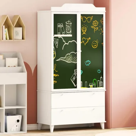 Kriiditahvel Riidekapp Roros 90 X 45 X 180 Cm Tehispuit