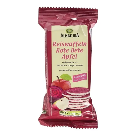 Alnatura riisivahvlid peedi- ja õunamaitsega, 23.5g