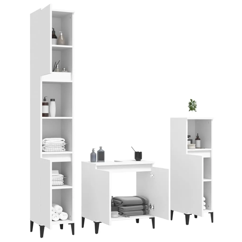 3-Osaline Vannitoa Mööblikomplekt, Tehispuit - foto 4