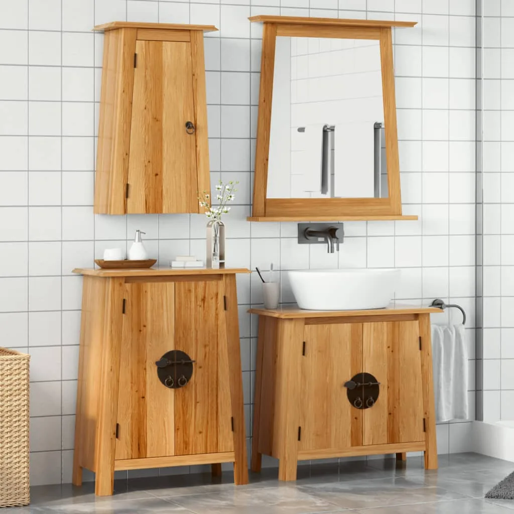 2-Osaline Vannitoamööbli Komplekt, Männipuit - foto 17