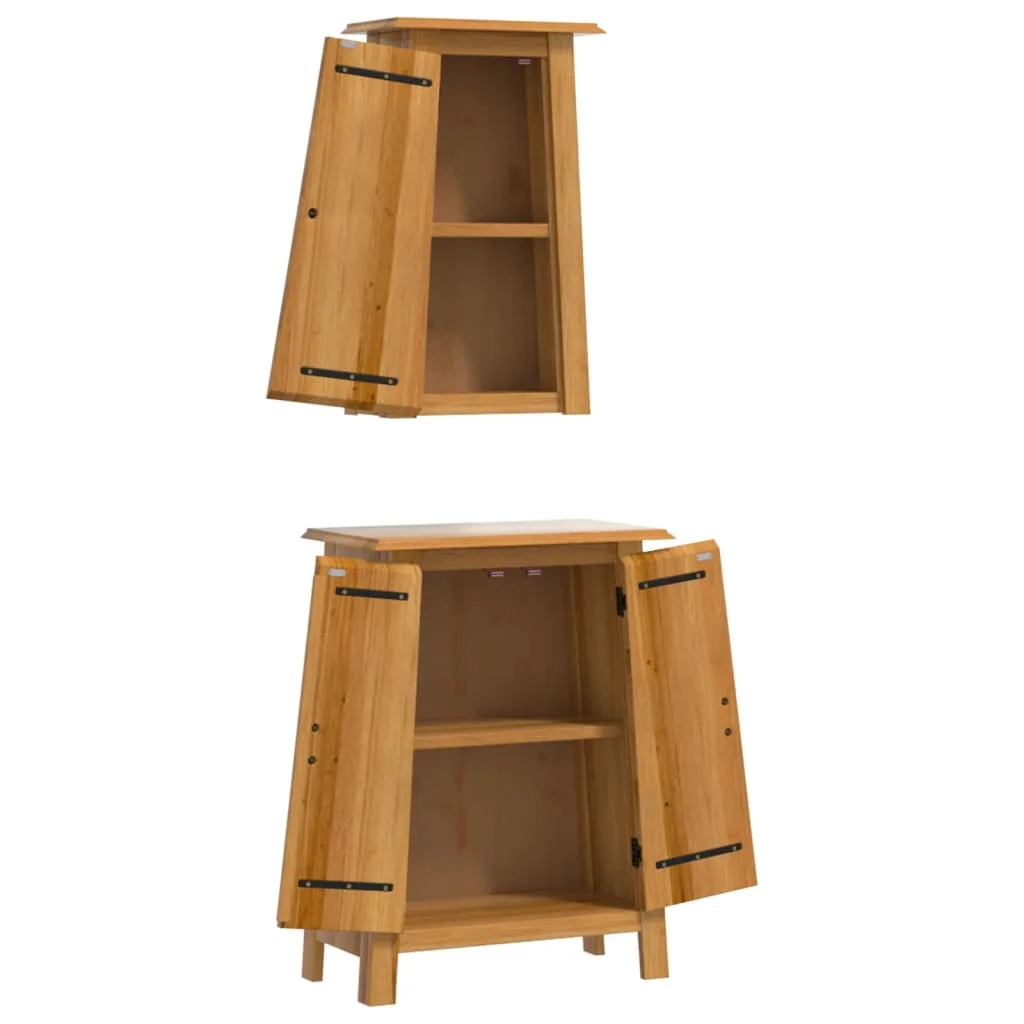 2-Osaline Vannitoamööbli Komplekt, Männipuit - foto 4