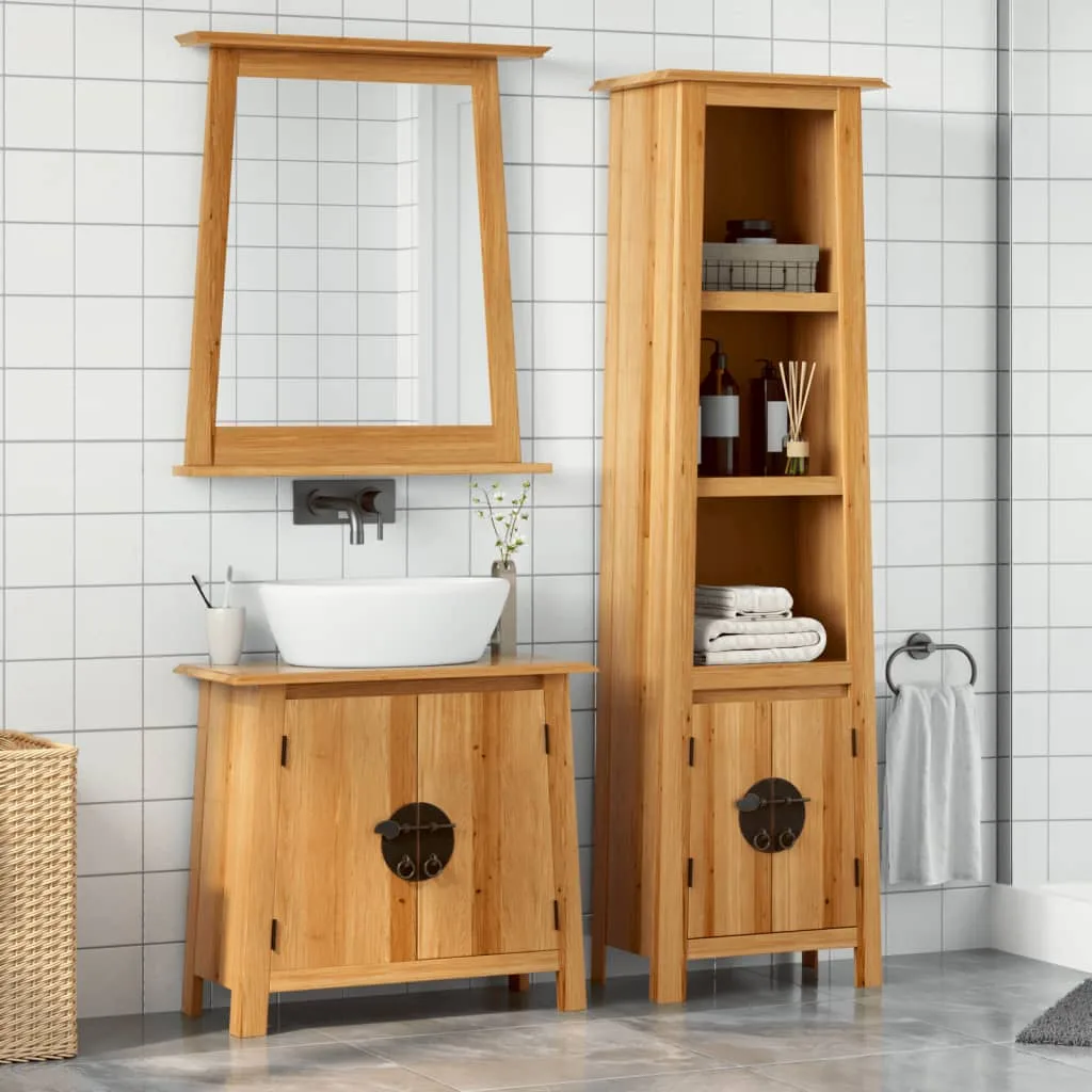 2-Osaline Vannitoamööbli Komplekt, Männipuit - foto 15